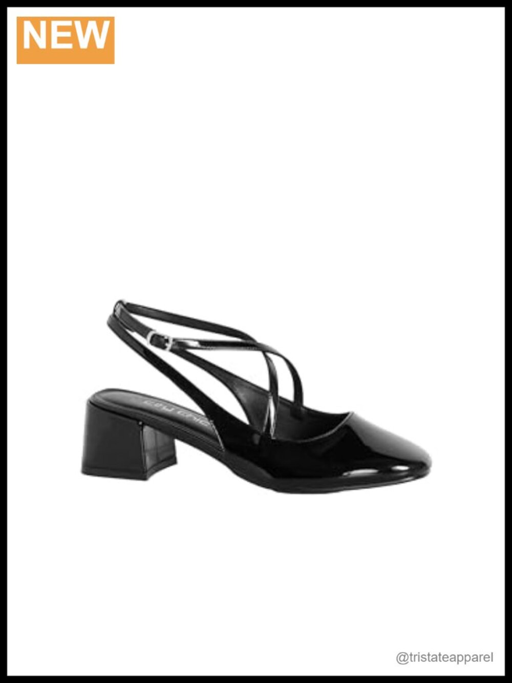Patent Faux Leather Wide Fit Low Block Heel Pumps
